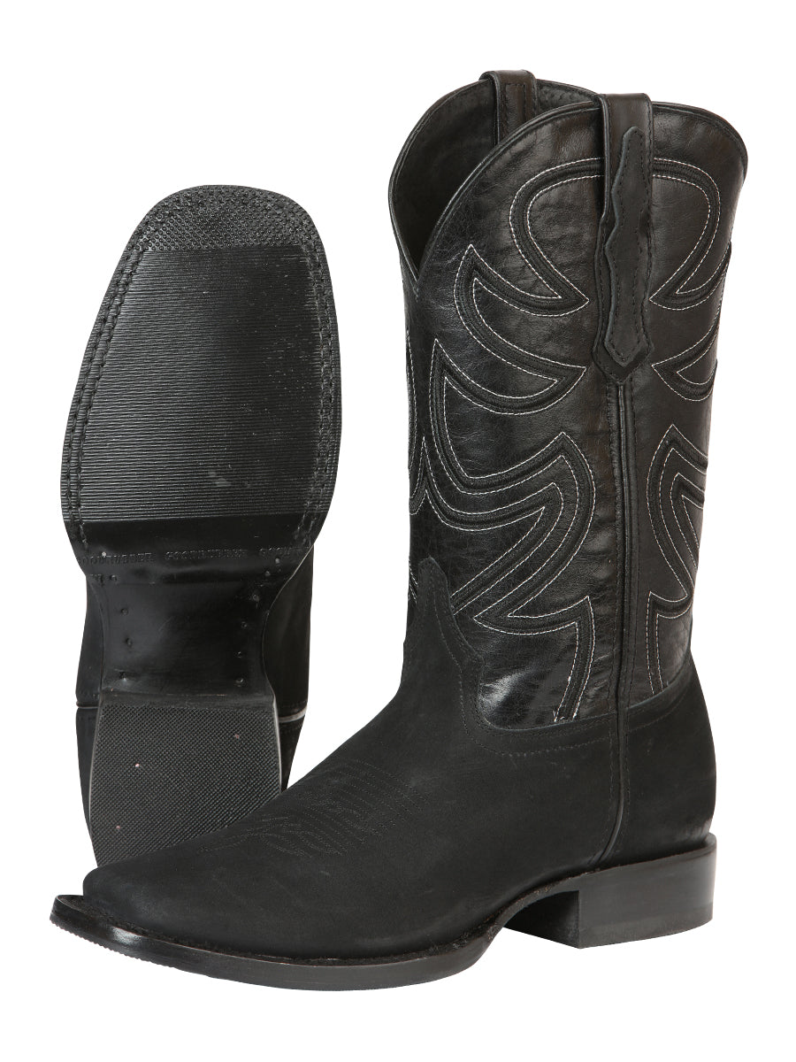 The Pro Rodeo Boot — Black Nobuck (No. 45567)