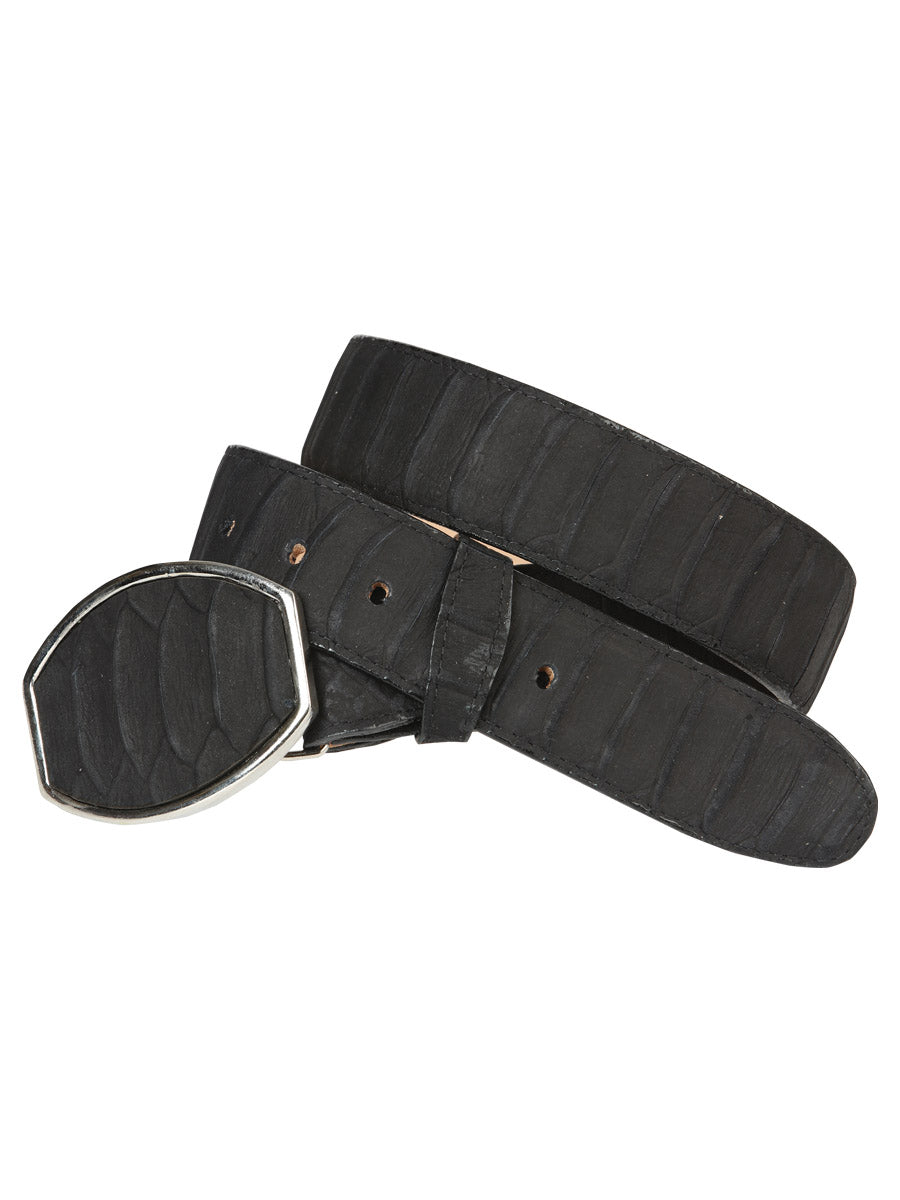 The Vaquero Belt — Black Python Print (No. 45569)