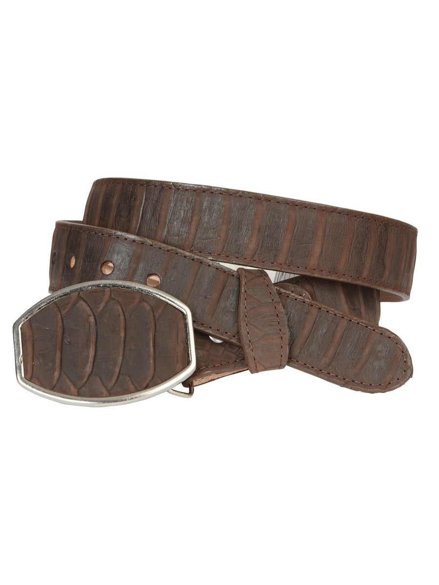 The Vaquero Belt — Brown Python Print (No. 45570)