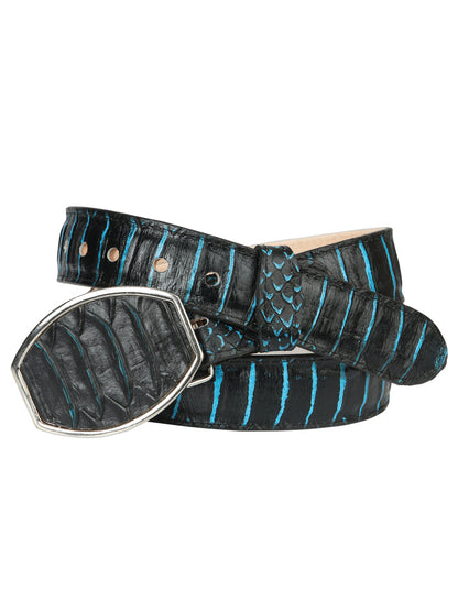 The Vaquero Belt — Black & Blue Python Print (No. 45572)