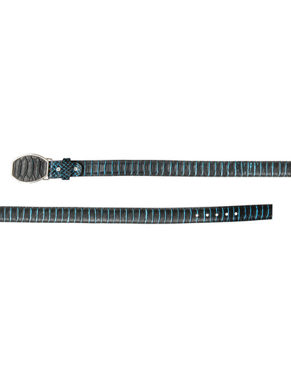The Vaquero Belt — Black & Blue Python Print (No. 45572)