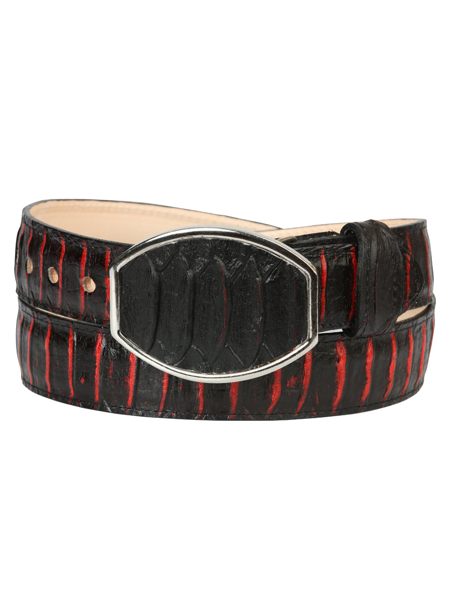 The Vaquero Belt — Black & Red Python Print (No. 45573)