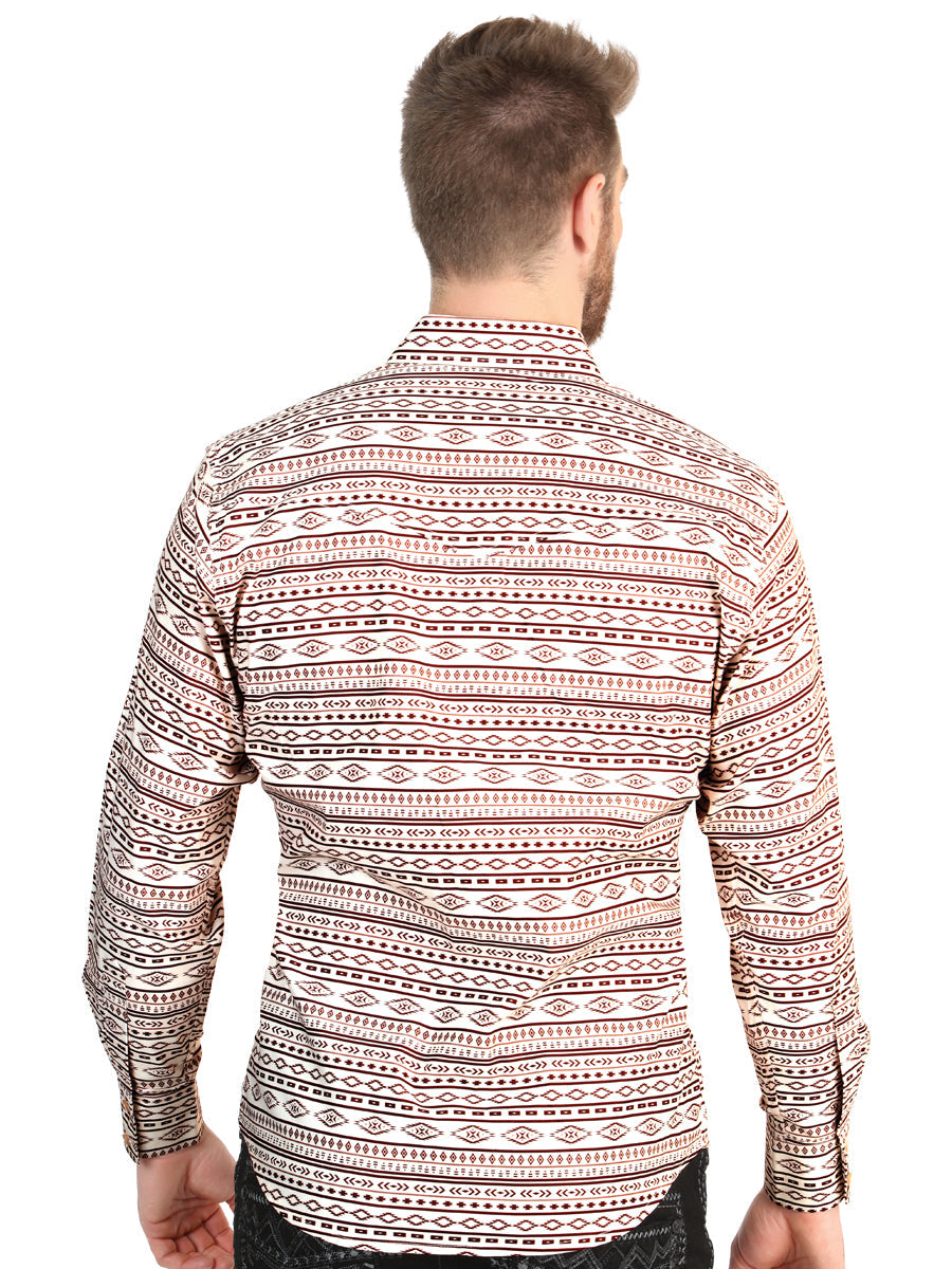 El General Men’s Long Sleeve Western Shirt - Khaki 45602