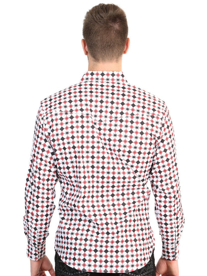 The Stretch Western Shirt — White &amp; Red
