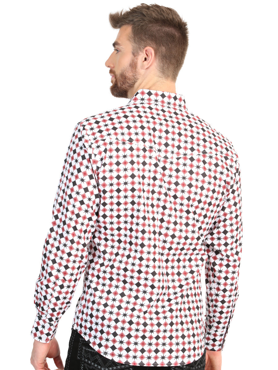 The Stretch Western Shirt — White &amp; Red