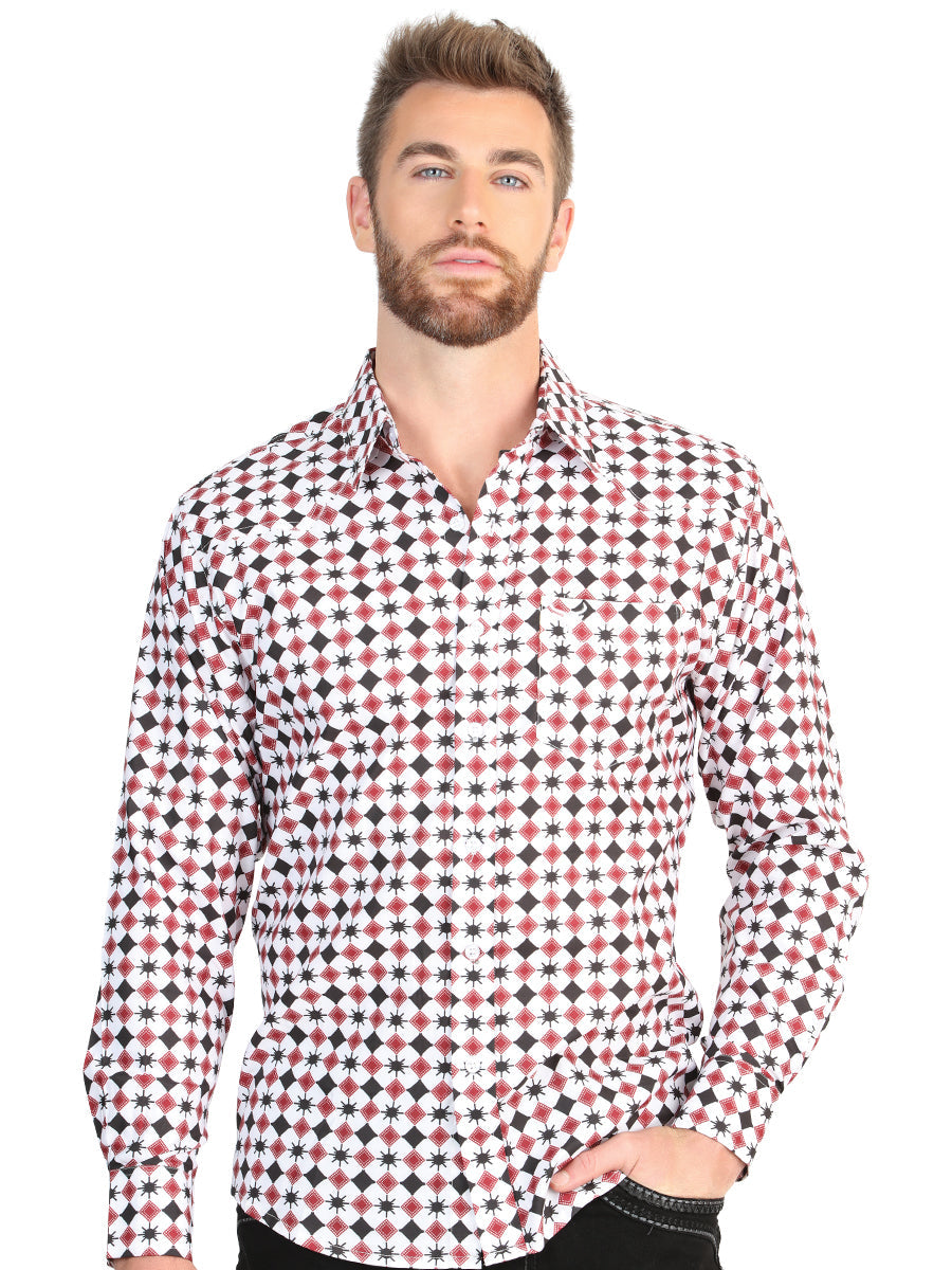 The Stretch Western Shirt — White &amp; Red