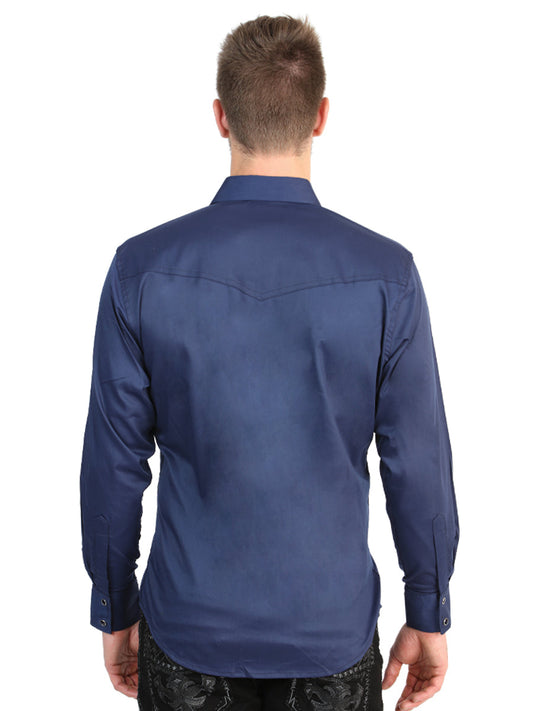 The Stretch Western Shirt — Navy Blue (No. 45616)