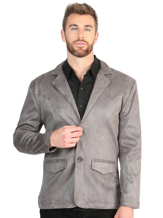 El General Men’s Gray Suede Western Blazer 45638