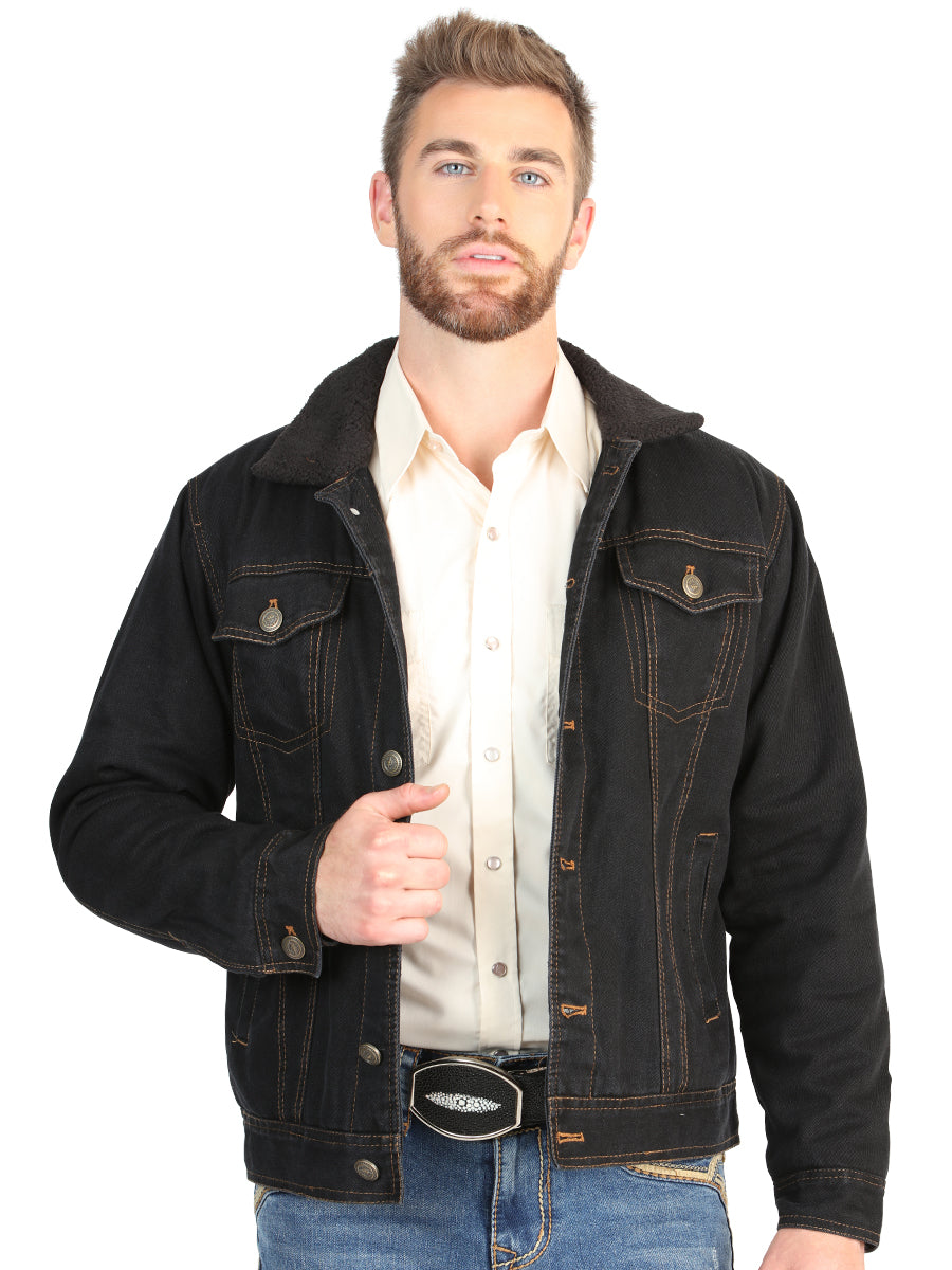The Denim Sherpa Jacket — Black (No. 45641)