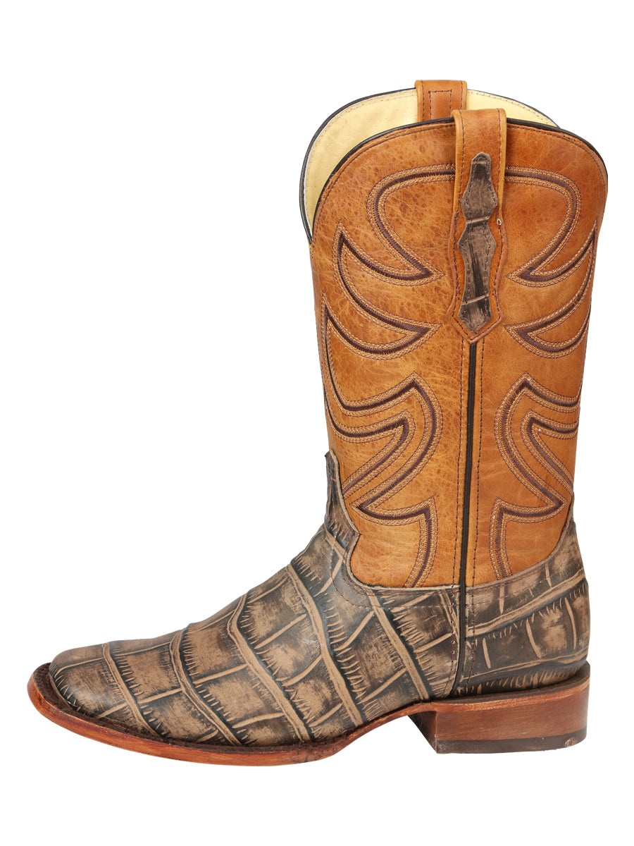 The Pro Rodeo Boot — Tobacco Macro Croc Print (No. 45663)