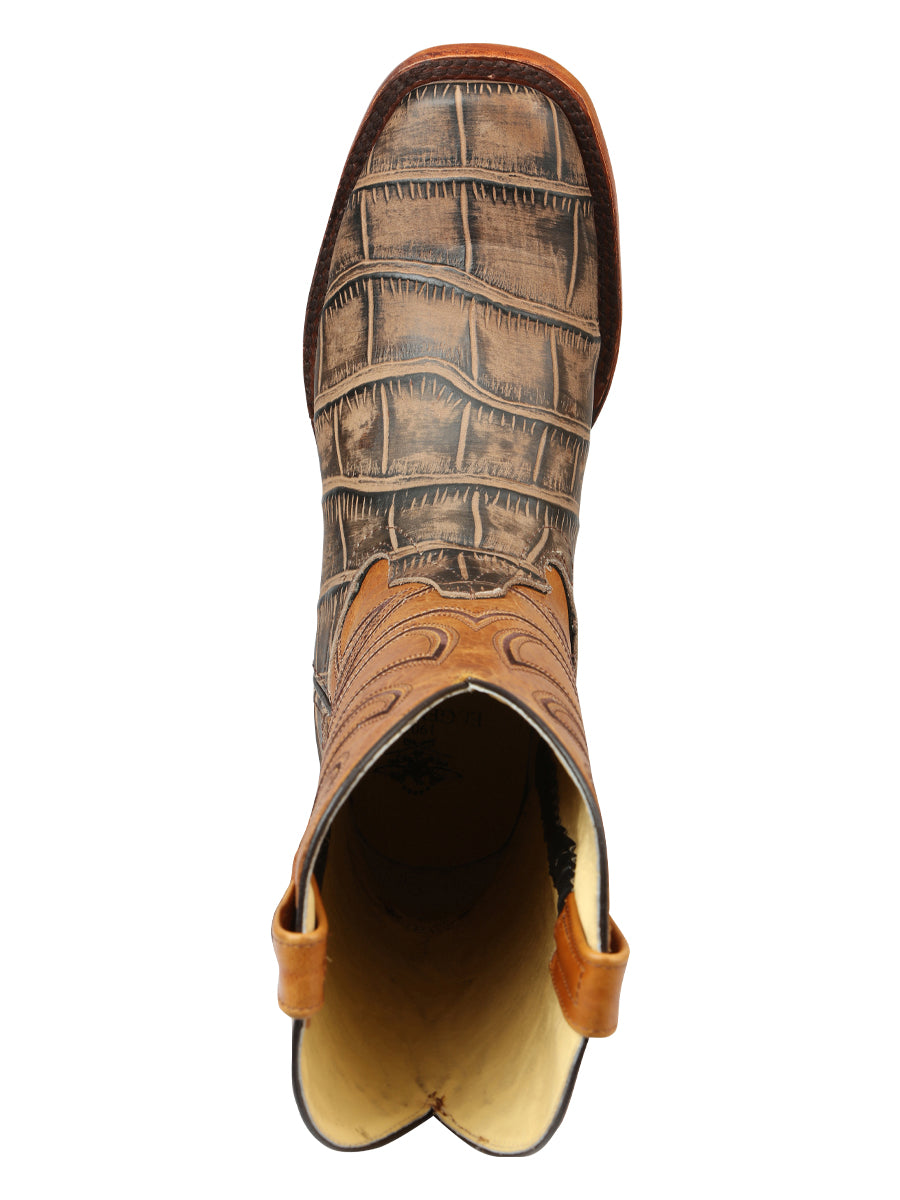 The Pro Rodeo Boot — Tobacco Macro Croc Print (No. 45663)