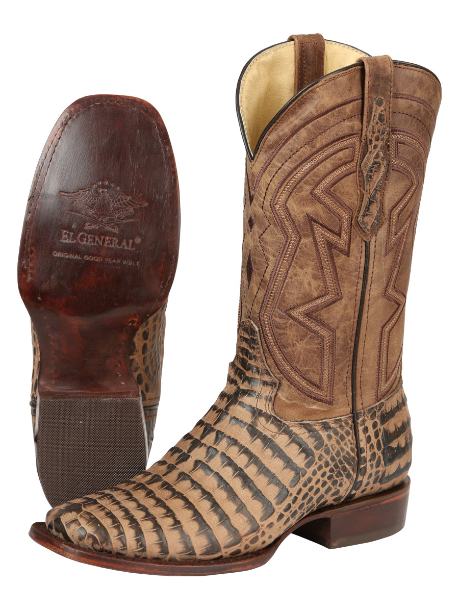 The Pro Rodeo Boot — Tobacco Caiman Print (No. 45664)