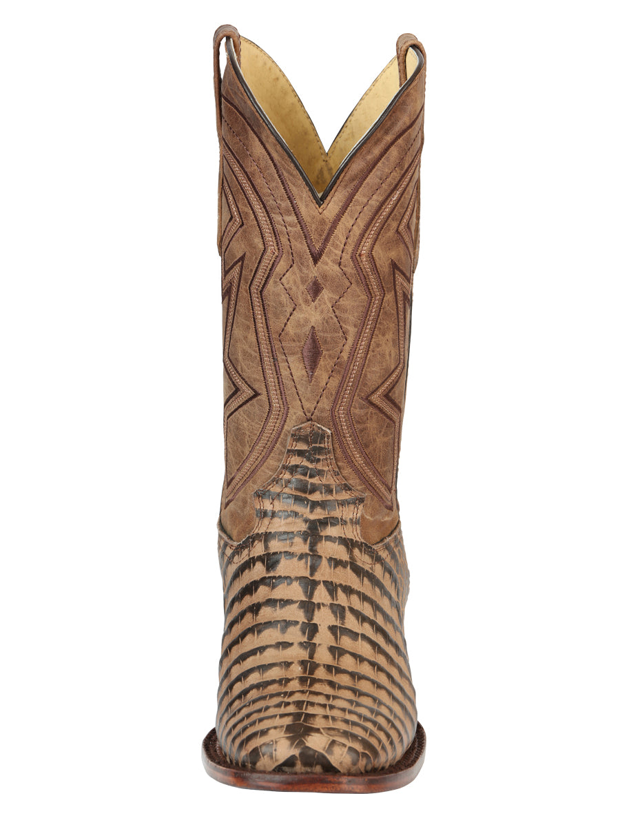 The Pro Rodeo Boot — Tobacco Caiman Print (No. 45664)