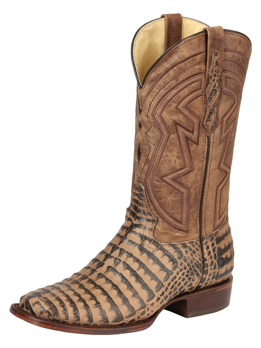 The Pro Rodeo Boot — Tobacco Caiman Print (No. 45664)