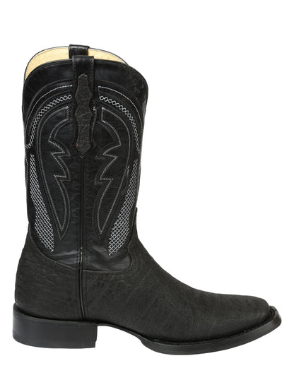 The Pro Rodeo Boot — Black Bull Neck Print (No. 45666)