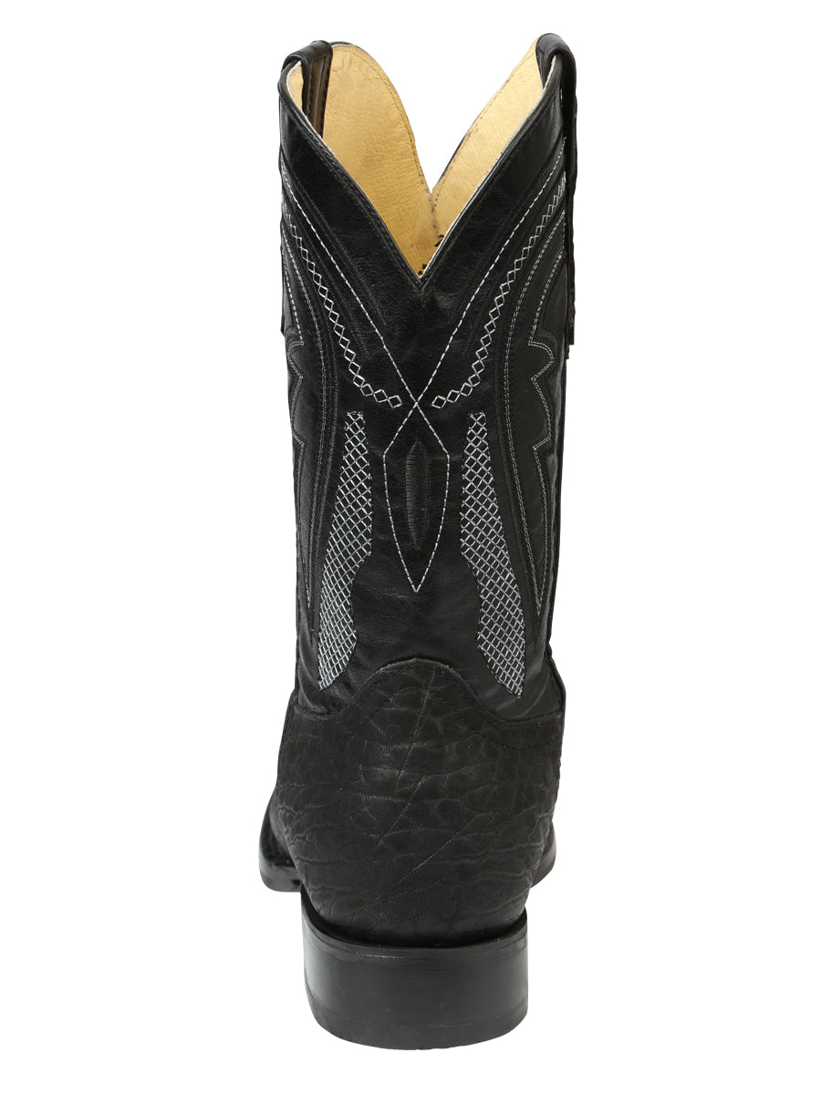 The Pro Rodeo Boot — Black Bull Neck Print (No. 45666)