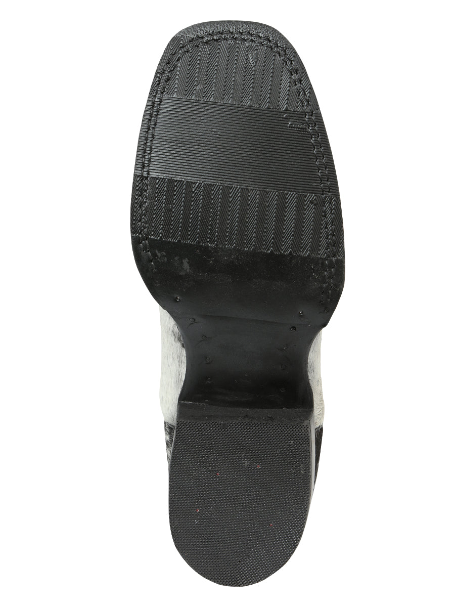 Men’s El General Rodeo Western Boots - Black/White Cowhide  45670
