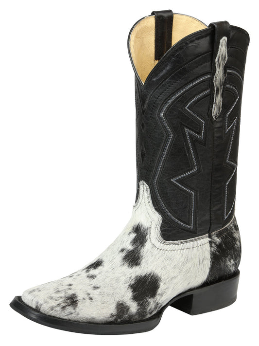 The Cowhide Rodeo Boot — Black & White (No. 45670)