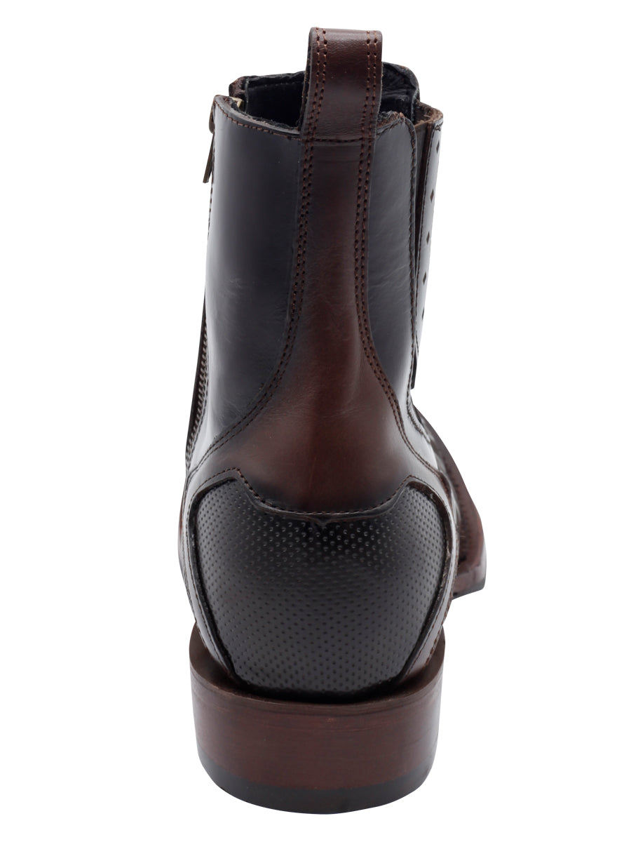 The Pull-Up Zip Ankle Boot — Tobacco (No. 45673)