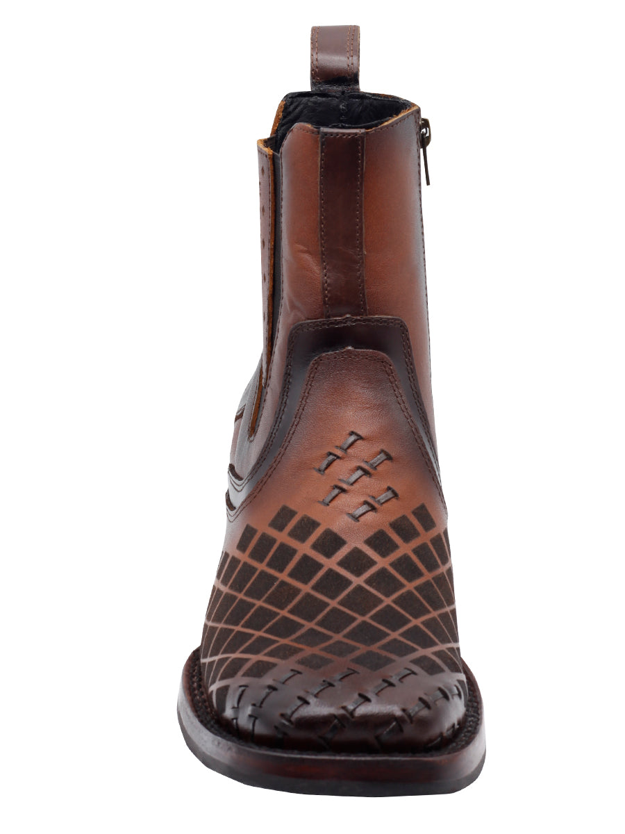 The Pull-Up Zip Ankle Boot — Brown (No. 45675)
