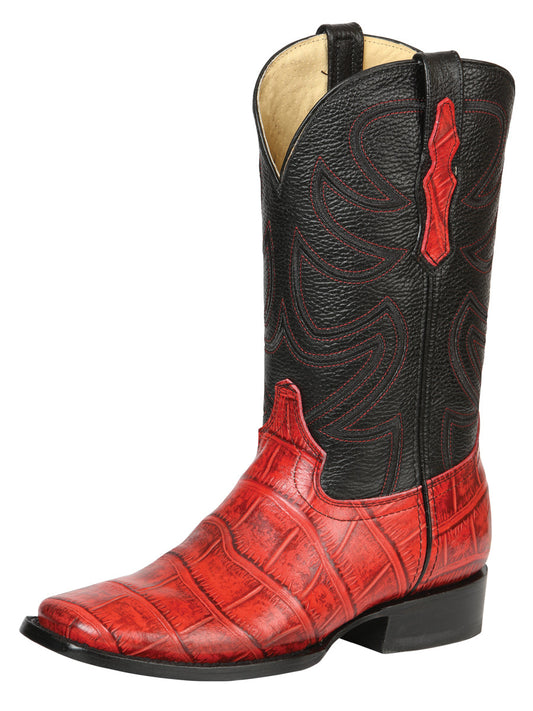The Pro Rodeo Boot — Red Croc Print (No. 45766)