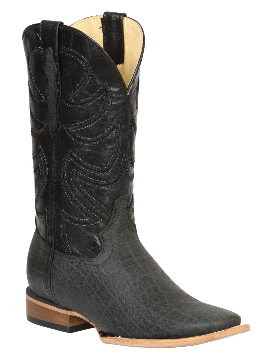 The Pro Rodeo Boot — Black & Gray Elephant Print (No. 45768)