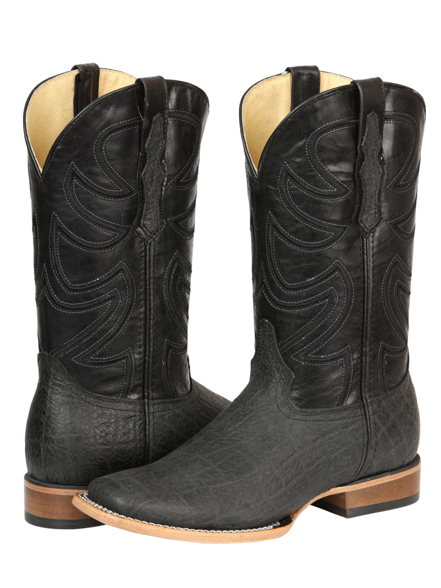 The Pro Rodeo Boot — Black & Gray Elephant Print (No. 45768)