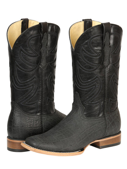 The Pro Rodeo Boot — Black & Gray Elephant Print (No. 45768)