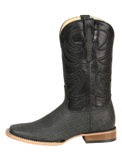 The Pro Rodeo Boot — Black & Gray Elephant Print (No. 45768)
