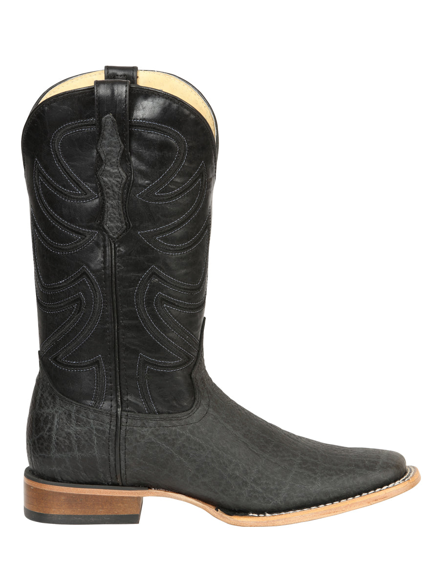 The Pro Rodeo Boot — Black & Gray Elephant Print (No. 45768)