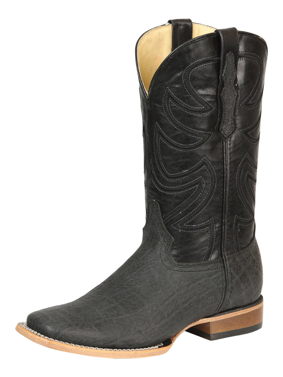 The Pro Rodeo Boot — Black & Gray Elephant Print (No. 45768)