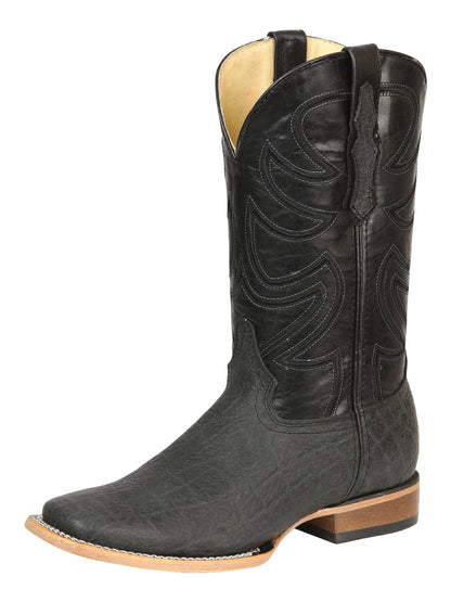 The Pro Rodeo Boot — Black & Gray Elephant Print (No. 45768)