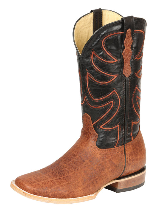The Pro Rodeo Boot — Cognac Elephant Print (No. 45769)