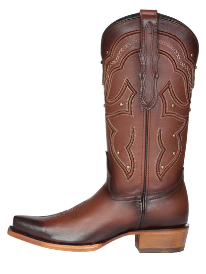 The Women's Square Toe Western Boot — Shedron (No. 45777)