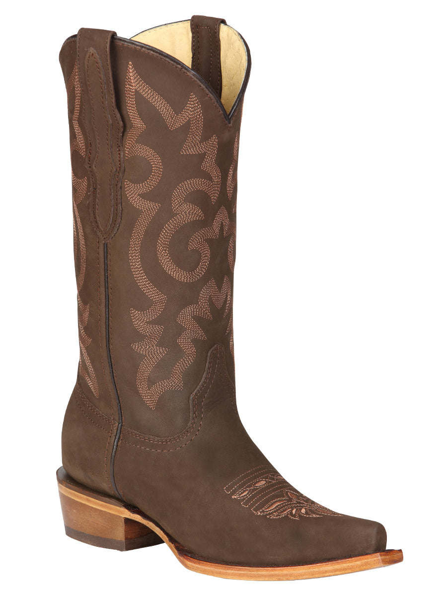 The Women's Retro Western Boot — Camel Nobuck (No. 45778)