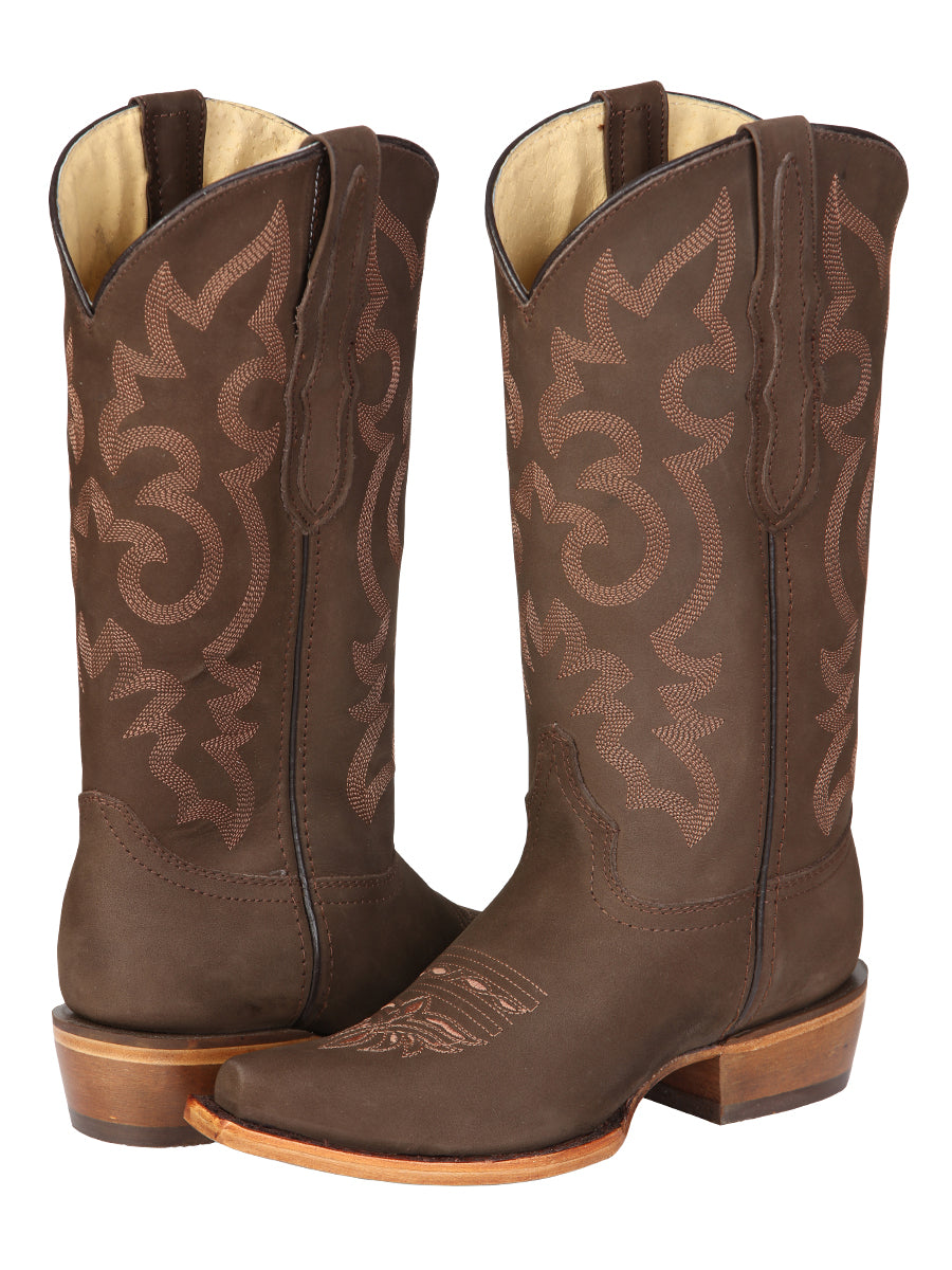 The Women's Retro Western Boot — Camel Nobuck (No. 45778)