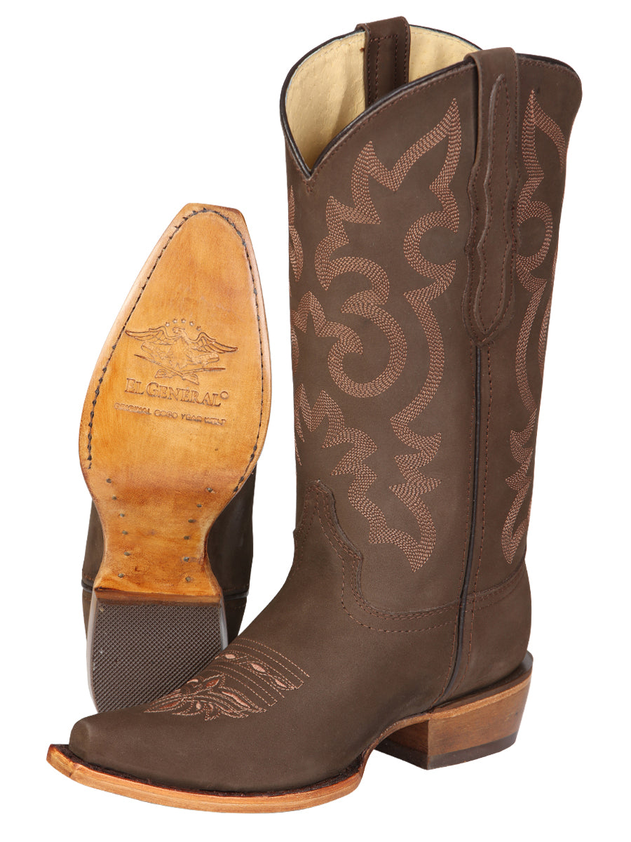 The Women's Retro Western Boot — Camel Nobuck (No. 45778)