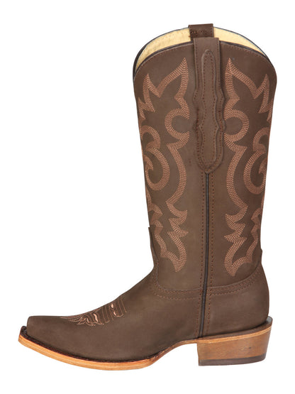The Women's Retro Western Boot — Camel Nobuck (No. 45778)