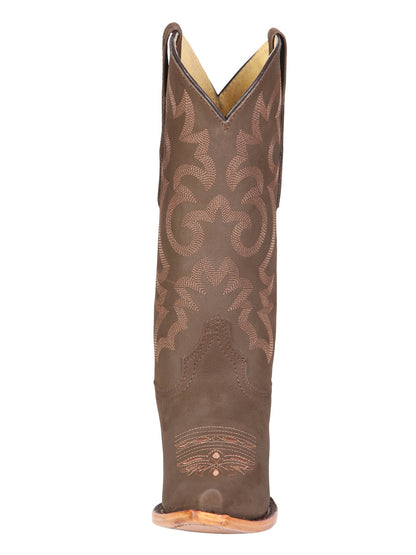 The Women's Retro Western Boot — Camel Nobuck (No. 45778)