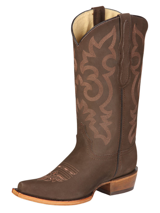 The Women's Retro Western Boot — Camel Nobuck (No. 45778)