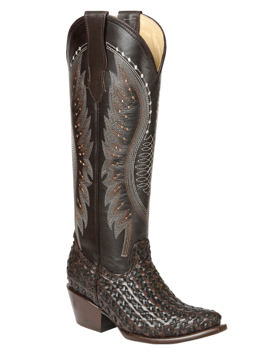 The Women's Embroidered Tall Boot — Chocolate (No. 45782)