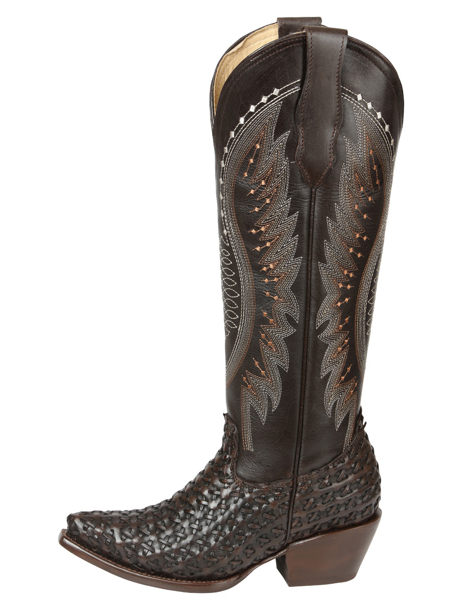 The Women's Embroidered Tall Boot — Chocolate (No. 45782)