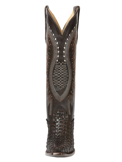 The Women's Embroidered Tall Boot — Chocolate (No. 45782)