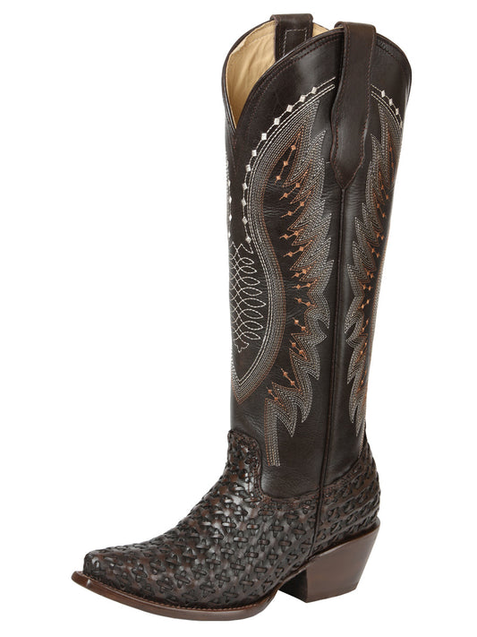 The Women's Embroidered Tall Boot — Chocolate (No. 45782)