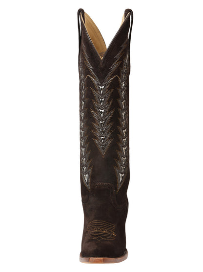 The Women's Embroidered Tall Boot — Dark Brown (No. 45789)