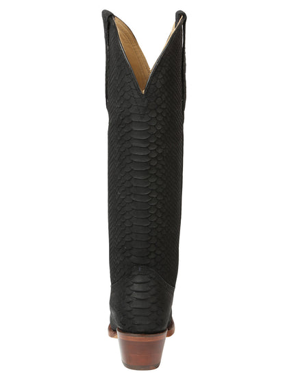 The Women's Tall Western Boot — Black Python Print (No. 45791)
