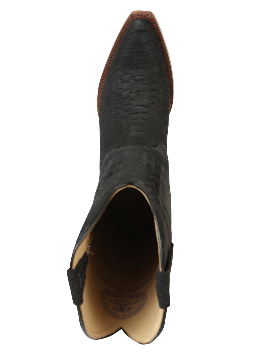 The Women's Tall Western Boot — Black Python Print (No. 45791)