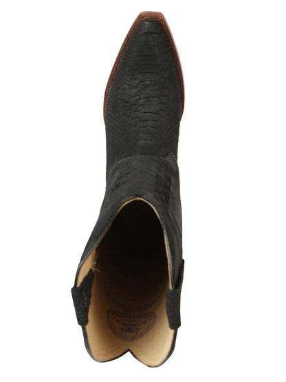 The Women's Tall Western Boot — Black Python Print (No. 45791)