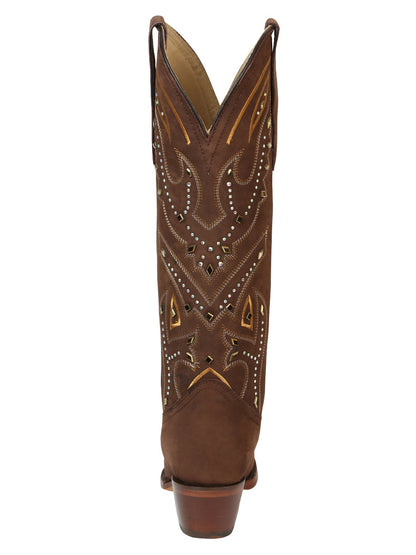 The Women's Embroidered Tall Boot — Brown (No. 45792)
