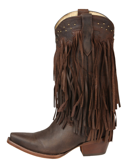 The Women's Fringe Boot — Chocolate, Cuban Heel (No. 45795)